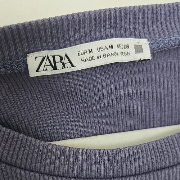 Zara Lavender Midi Dress Sleevelees ribbed classic minimalist normcore Size M - Picture 3 of 7